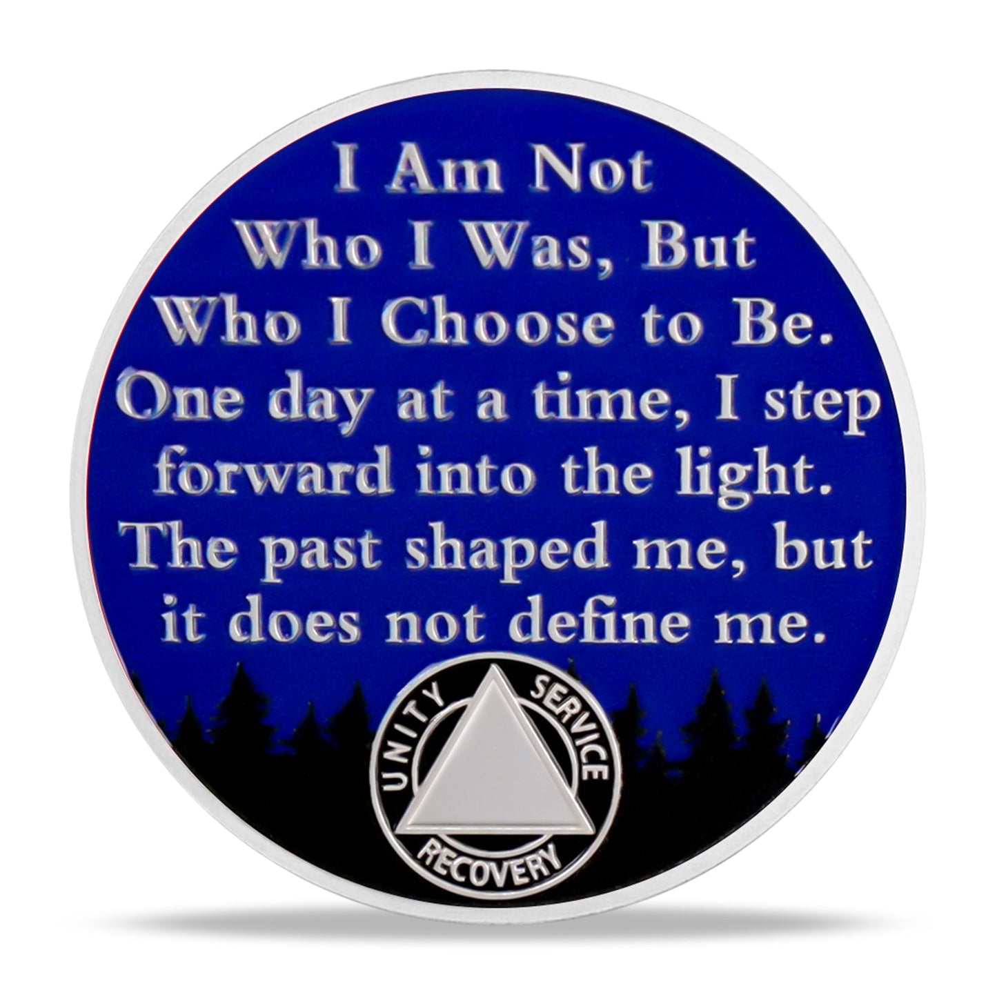 Personalized Rooted in Strength Sobriety Coin – Bear & Aurora Design mysite