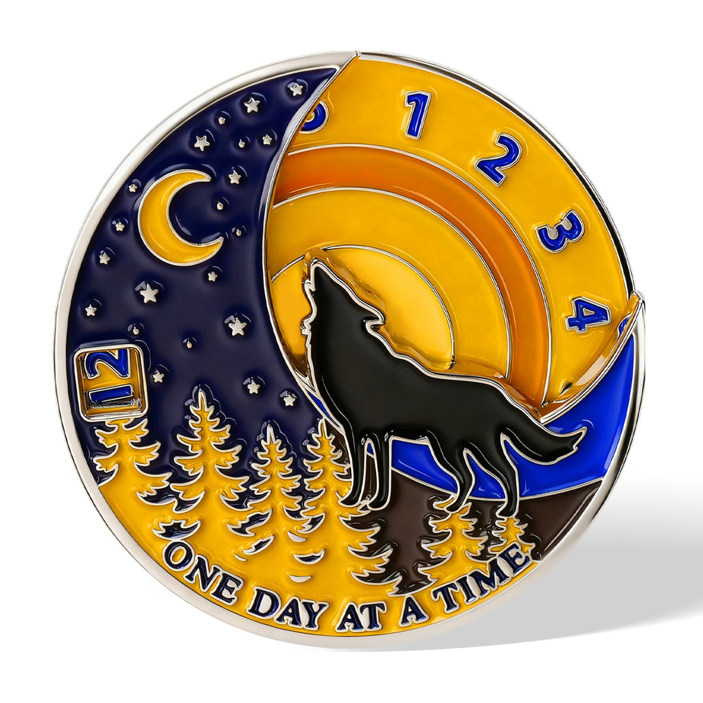 3D Embrace Courage with the Moon Wolf Recovery Sobriety Coin mysite