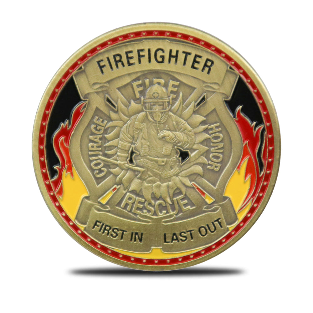 First In Last Out Firefighter Prayer Challenge Coin mysite