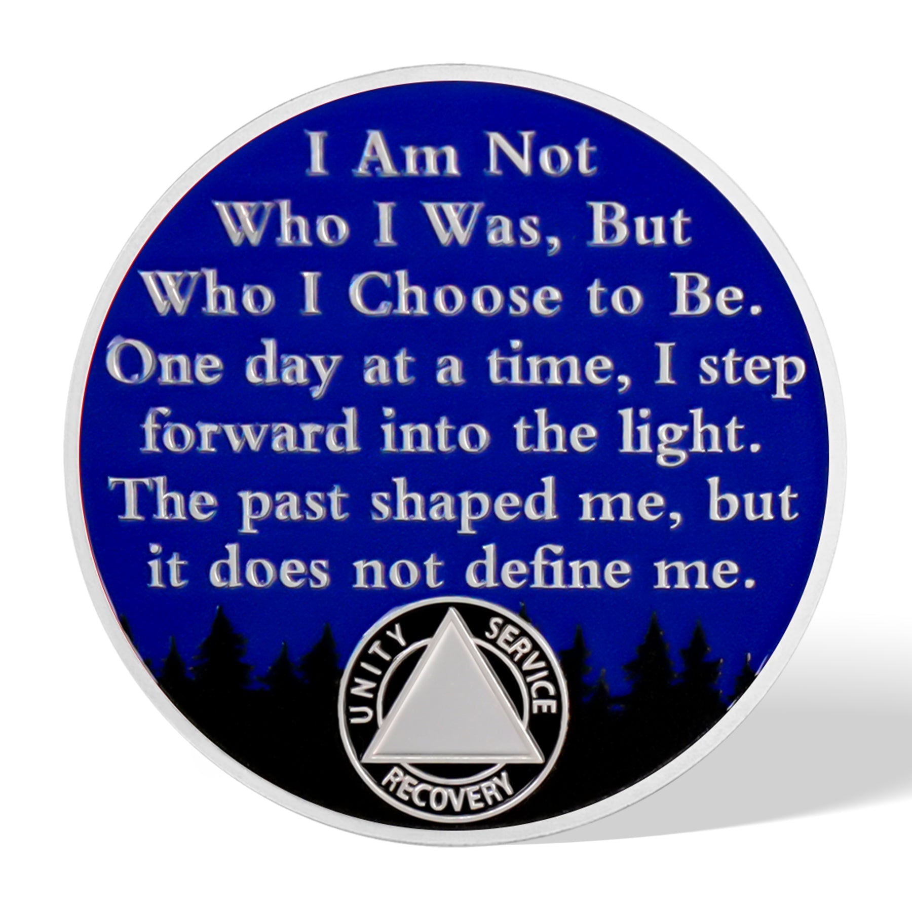 Personalized Rooted in Strength Sobriety Coin – Bear & Aurora Design mysite
