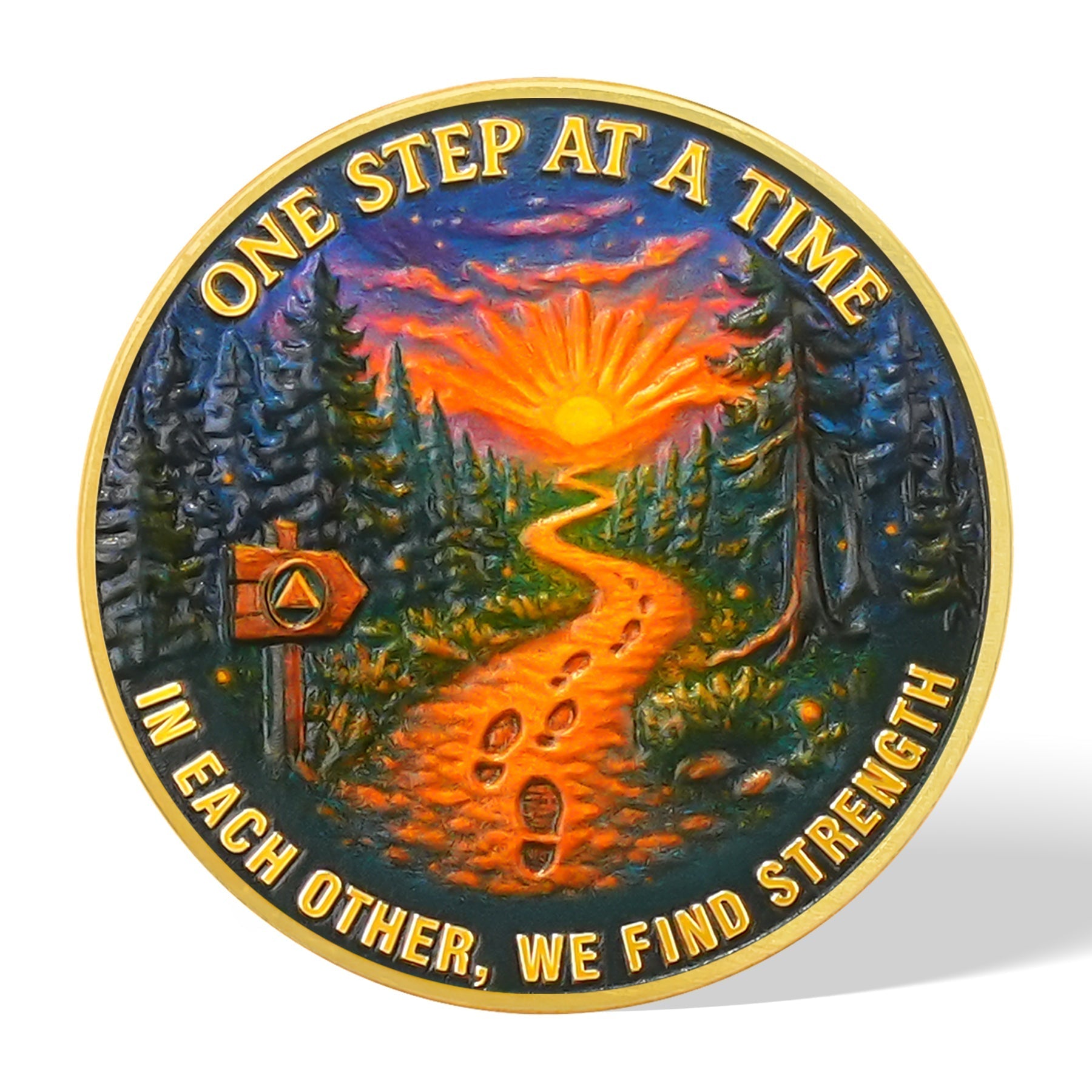 Personalized Step by Step Forest Sobriety Coin mysite