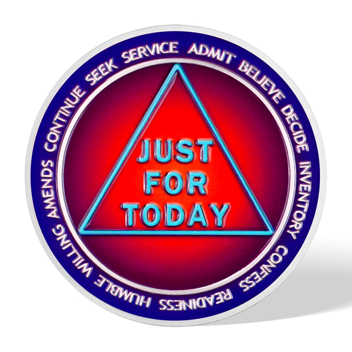 Sobriety Coin One Day at A Time Recovery Medallion with 12-Step Design mysite