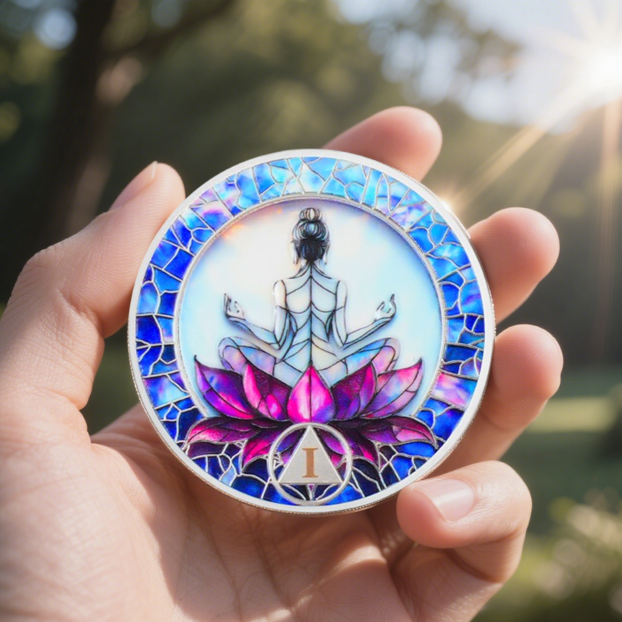 Personalized Rebirth & Peace Meditation on The Lotus Sobriety Coin mysite