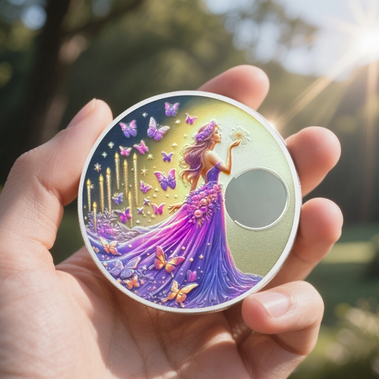 Purple Butterfly Fairy Sobriety Coin mysite
