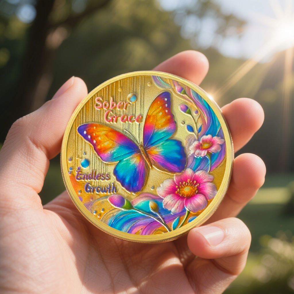 Butterfly Blossom Sobriety Coin mysite