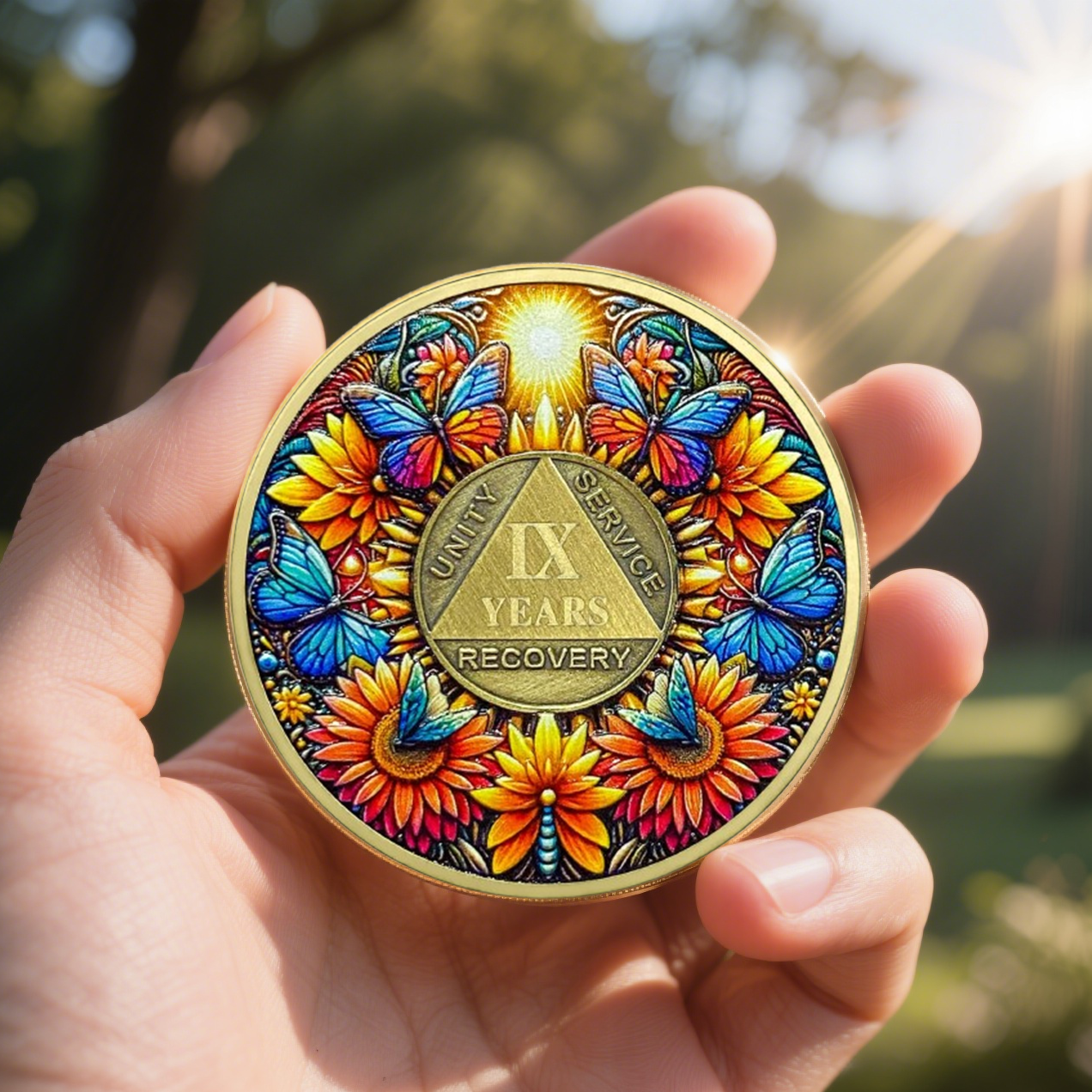 Delicate Sunflower Recovery 18 Year Sobriety Coin mysite