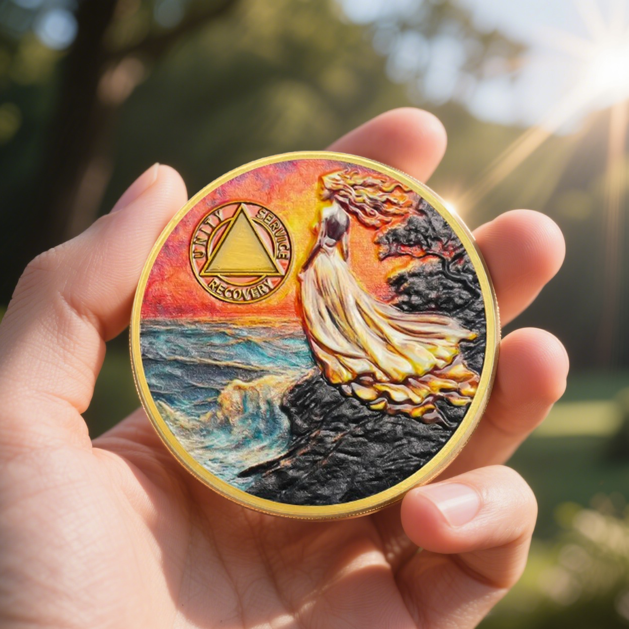 Personalized Powerful Woman Sobriety Coin mysite