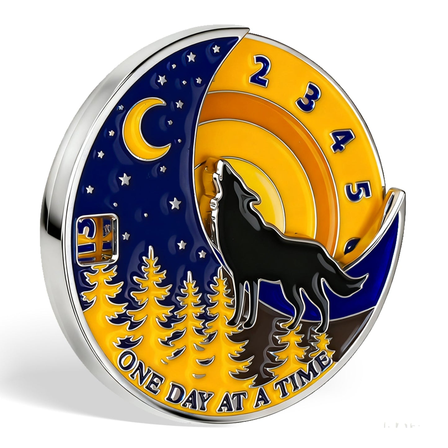 3D Embrace Courage with the Moon Wolf Recovery Sobriety Coin mysite