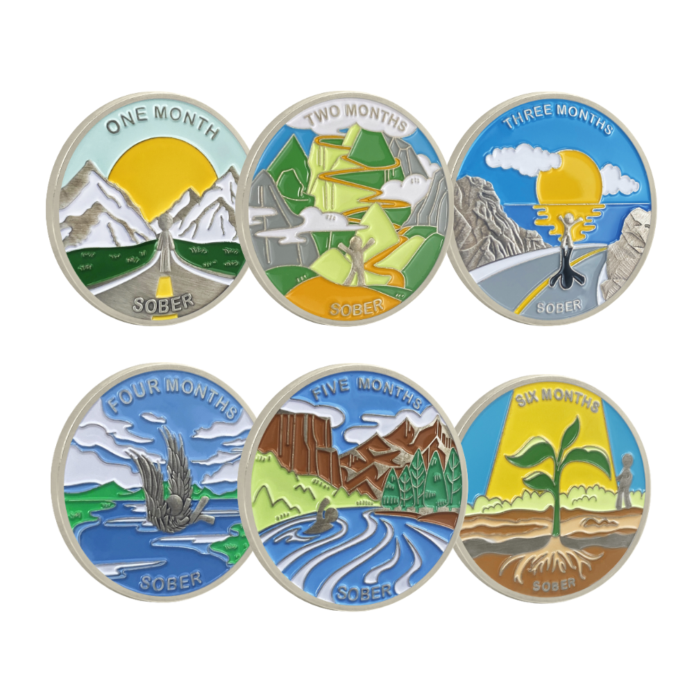 1 Month 1 Year Mountains and Highways Commemorative Gift Sobriety Coin mysite