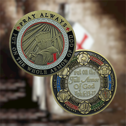 Knights Templar Armor Of God Challenge Coin Gifts for Christian🎁 mysite