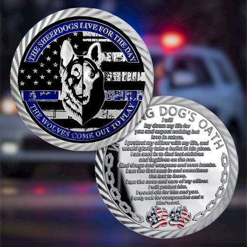 US Working Dog’s Oath The Thin Blue Line Police Challenge Coin mysite