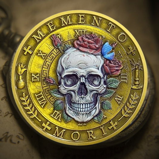Memento Mori Vivere Stoic Reminder Token for Daily Stoic 3D Skull Challenge Coin mysite