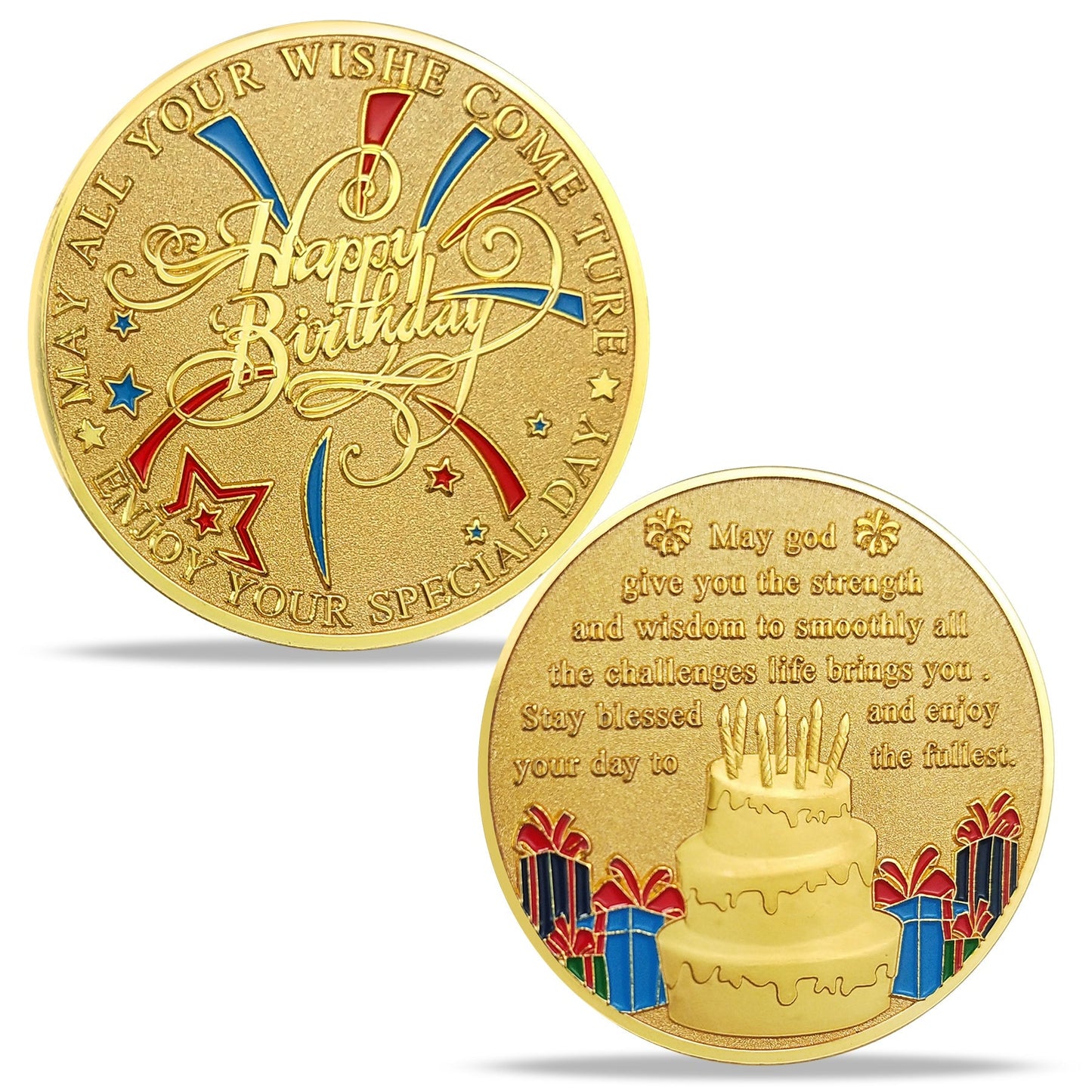 Happy Birthday Coin, Christian Birthday Gifts for Friends for Siblings, Grandson or Granddaughter, Boys & Girls, The girl scatters the flowers mysite