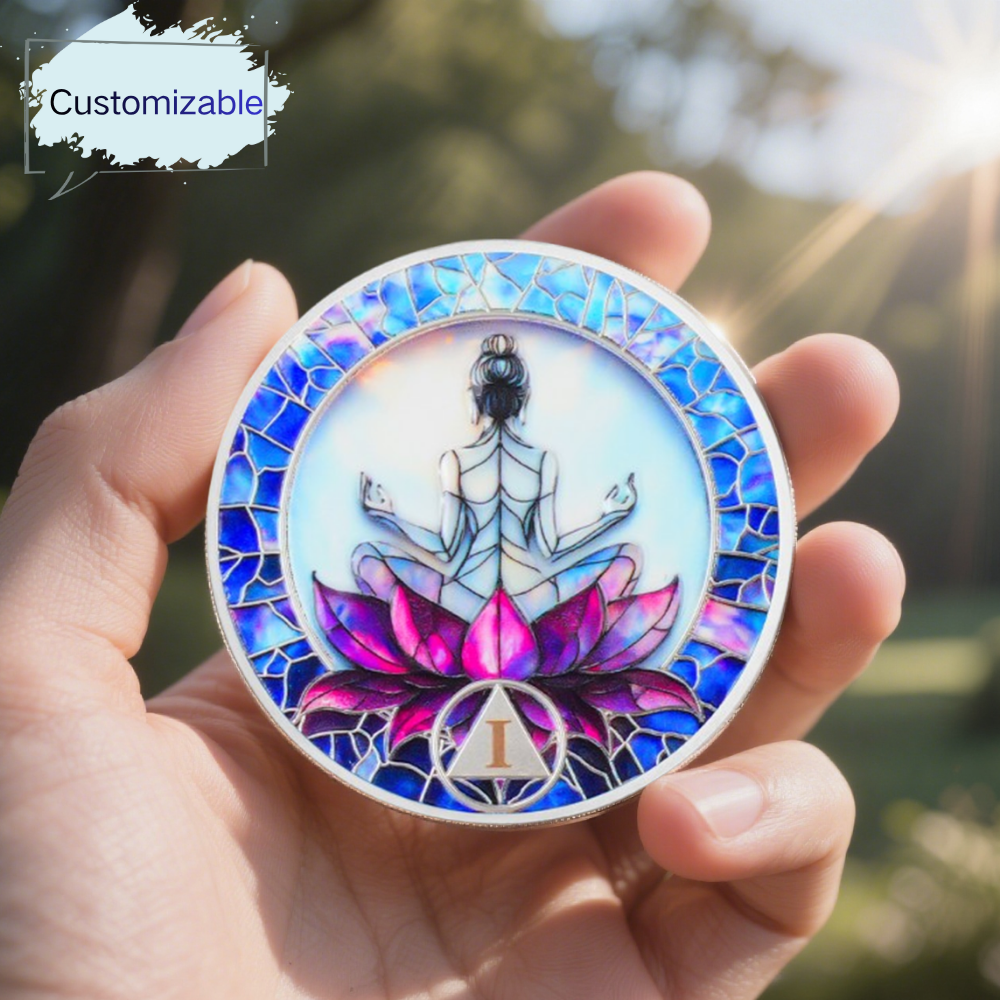 Personalized Rebirth & Peace Meditation on The Lotus Sobriety Coin mysite