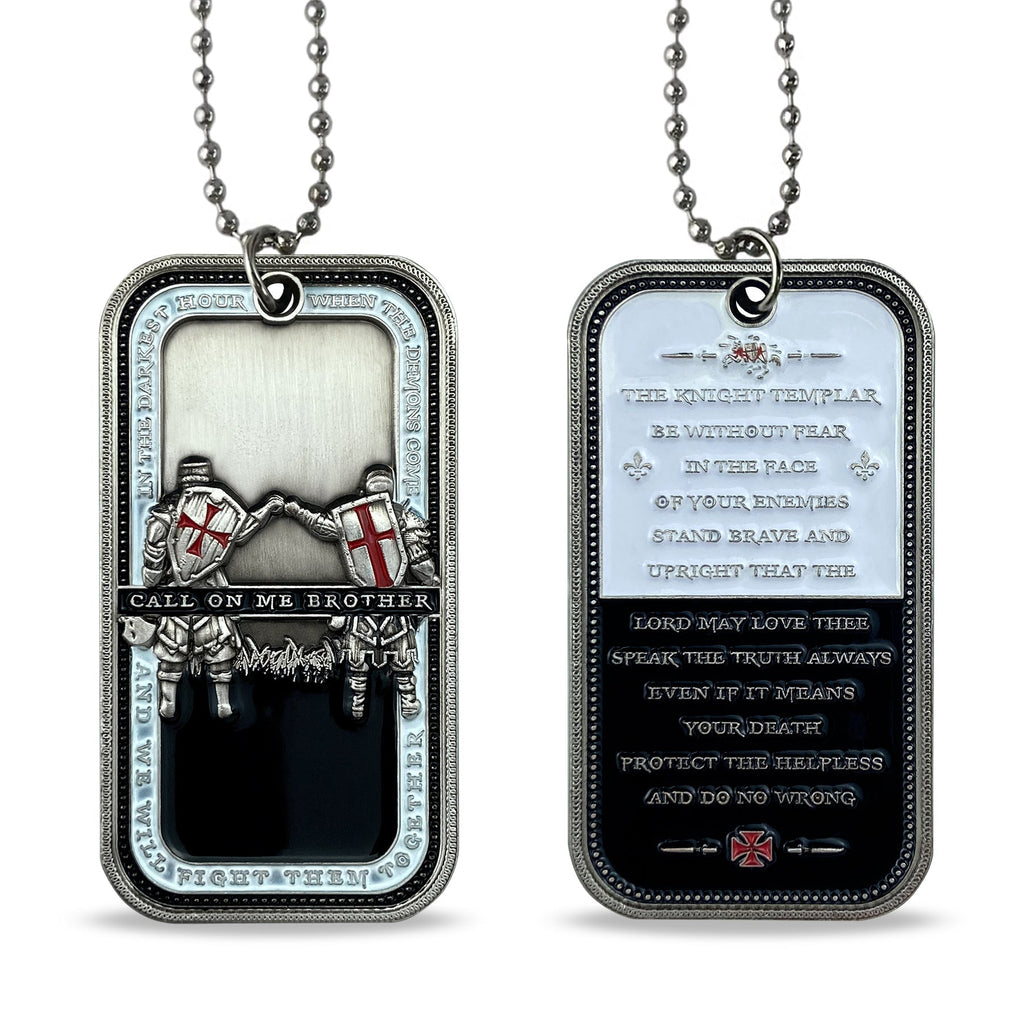 Knights Templar Call On Me Brother Dog Tag Pendant Military Necklace mysite