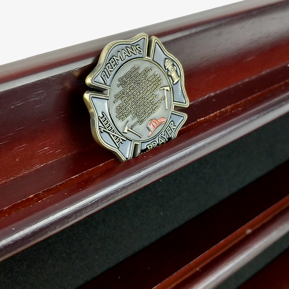 Wooden Challenge Coins Display Rack Deep Cherry Finish mysite