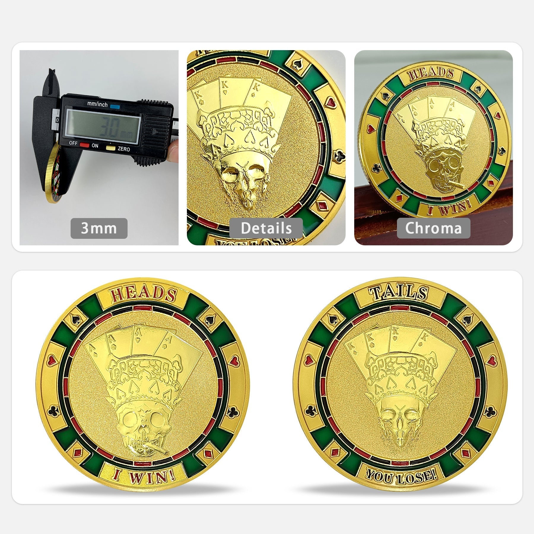 Win or Lose Poker Skull Challenge Coin mysite