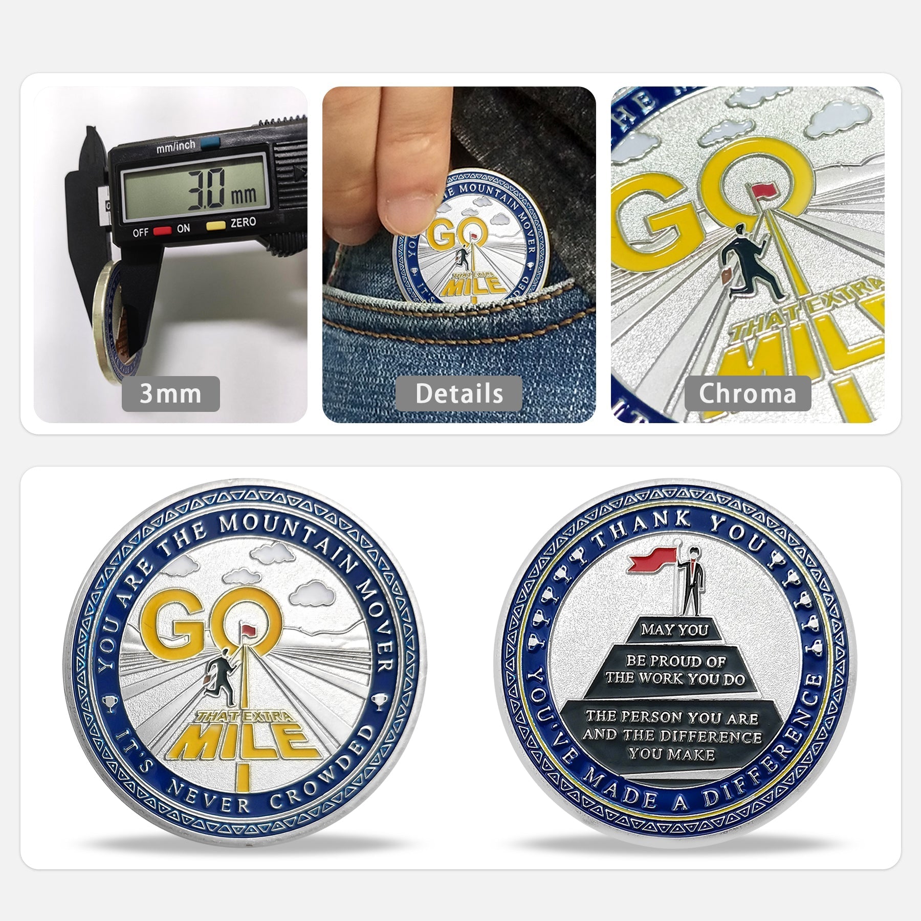 Encouragement Challenge Coin-employee Appreciation Gifts Inspirational Thank You Coin for Students and Cowokers-roads and Red Flags mysite