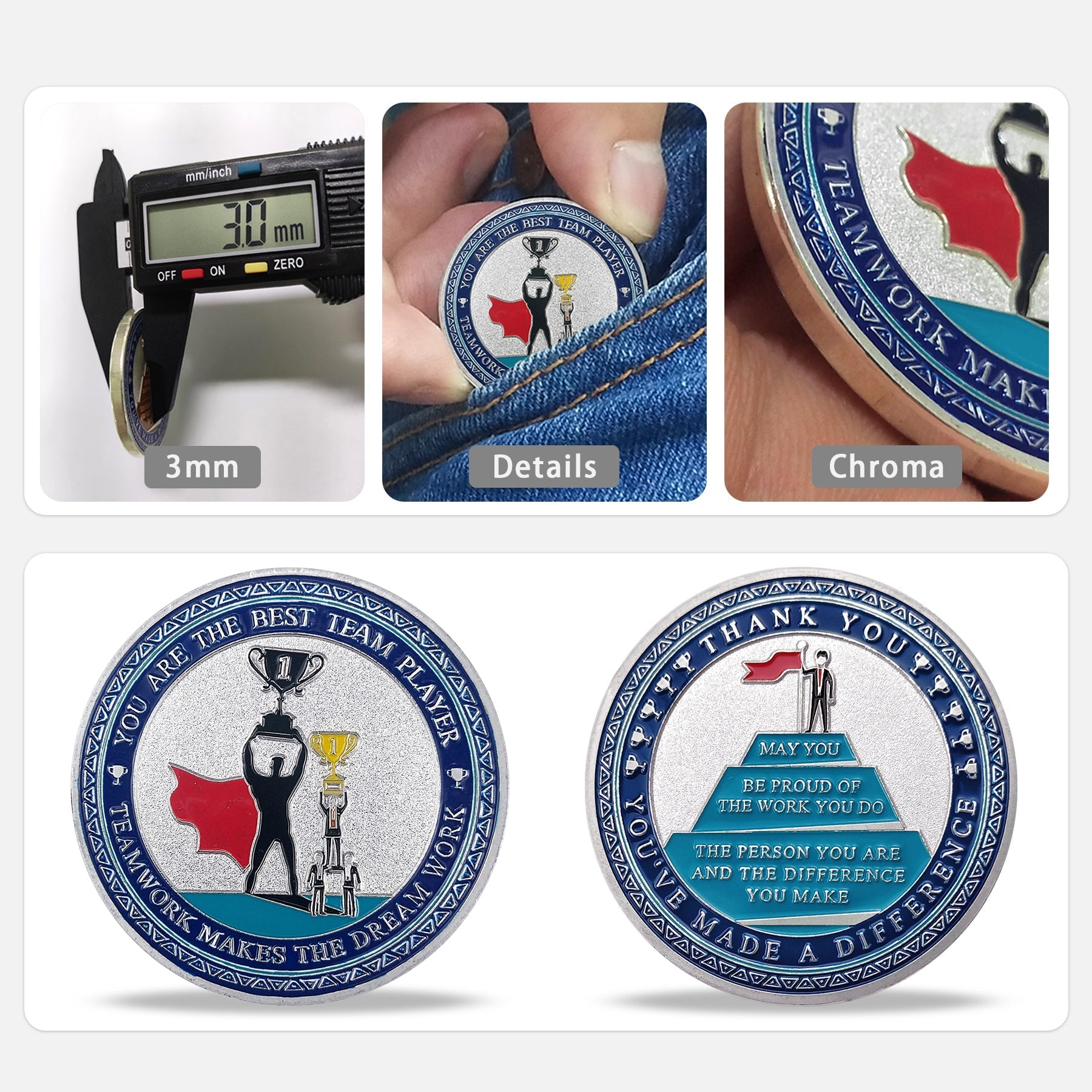 Encouragement Challenge Coin-Employee Appreciation Gifts Inspirational Thank You Coin for Students and Cowokers-Team Superman mysite