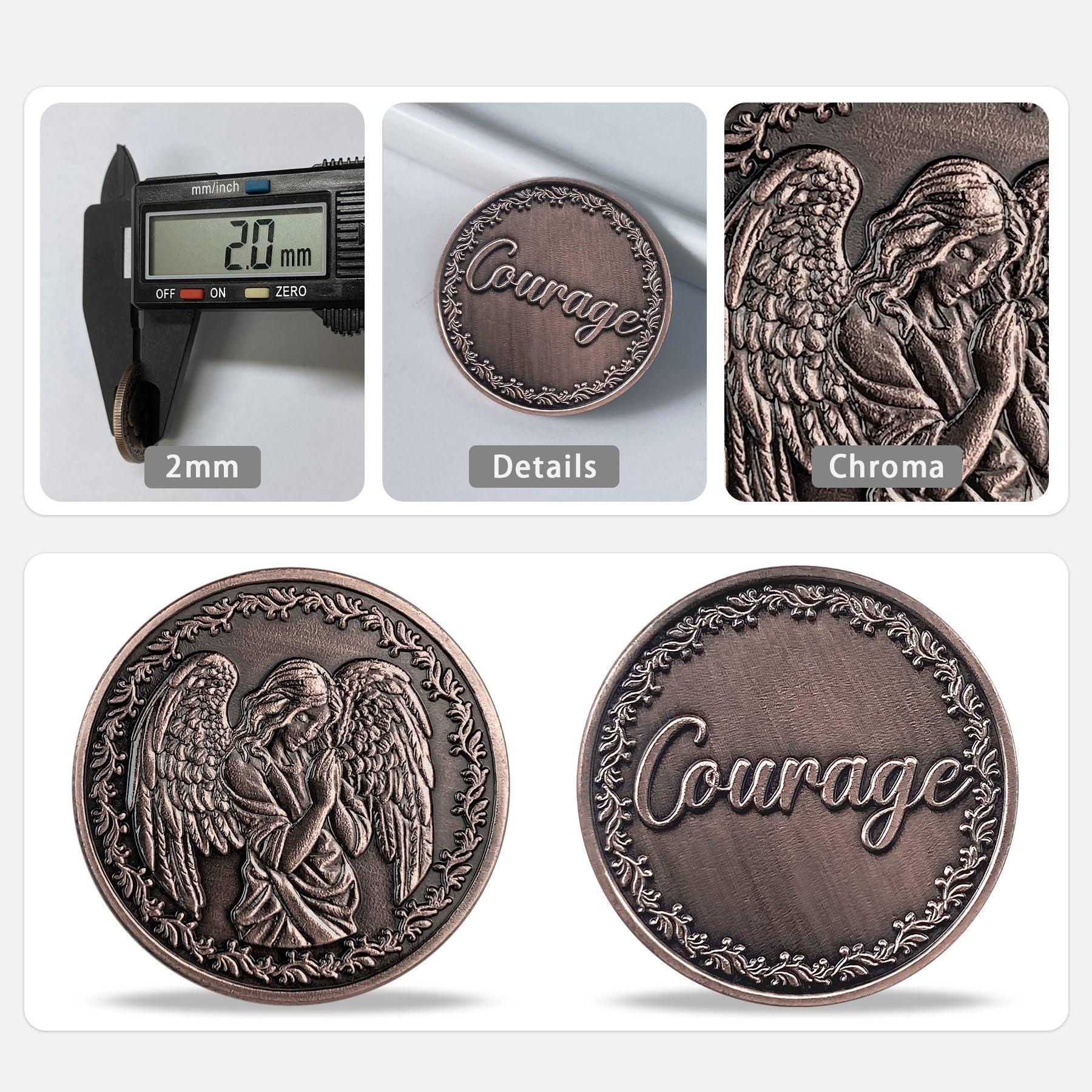 Guardian Angel and Courage Metal Game Token Coin mysite