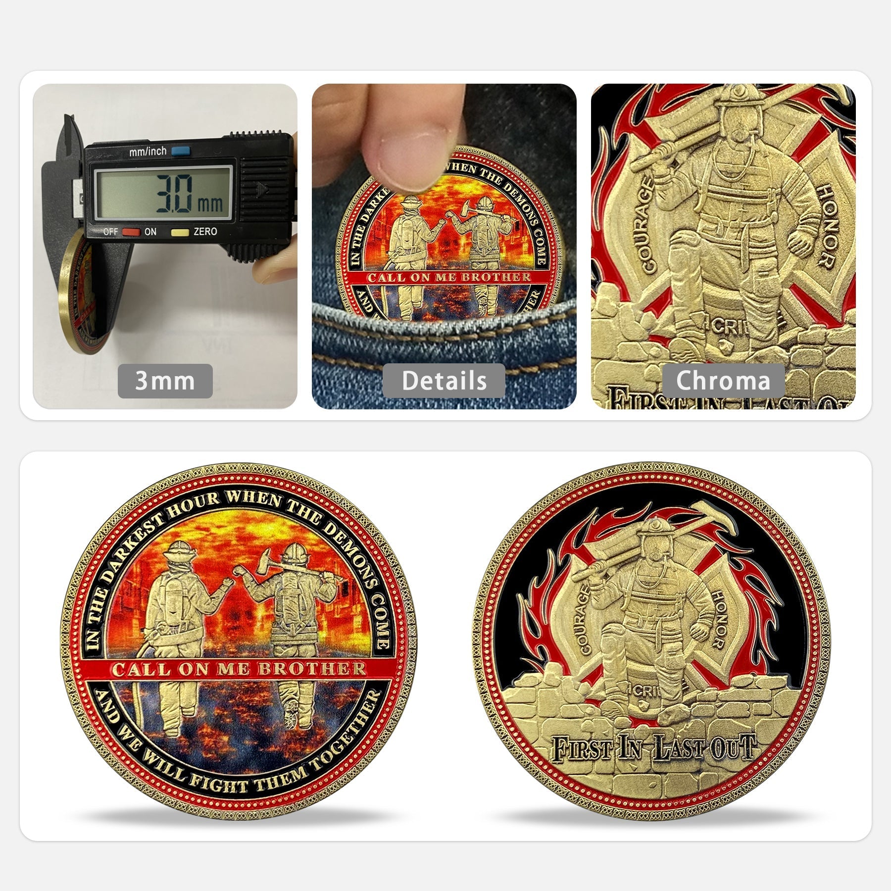 Fire Department Firefighter Brother Challenge Coin Thank You Appreciation Coin mysite