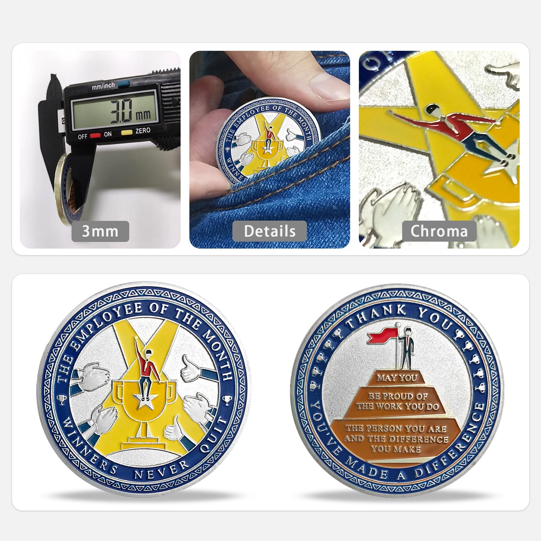 Encouragement Challenge Coin-employee Appreciation Gifts Inspirational Thank You Coin for Students and Cowokers-give You a Thumbs Up mysite