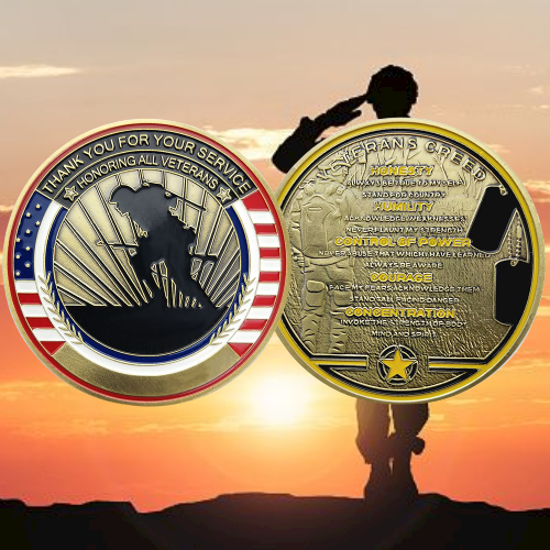 Military Challenge Coin Veteran Glory Creed Thank You Gift-AtSKnSK mysite
