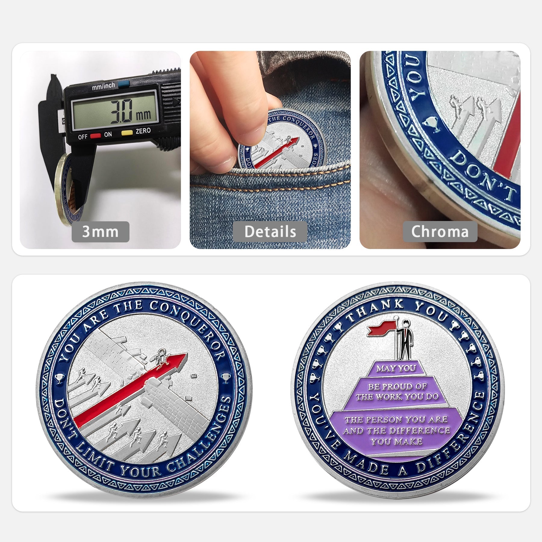 Encouragement Challenge Coin-employee Appreciation Gifts Inspirational Thank You Coin for Students and Cowokers-the Red Arrow Breaks the Wall mysite