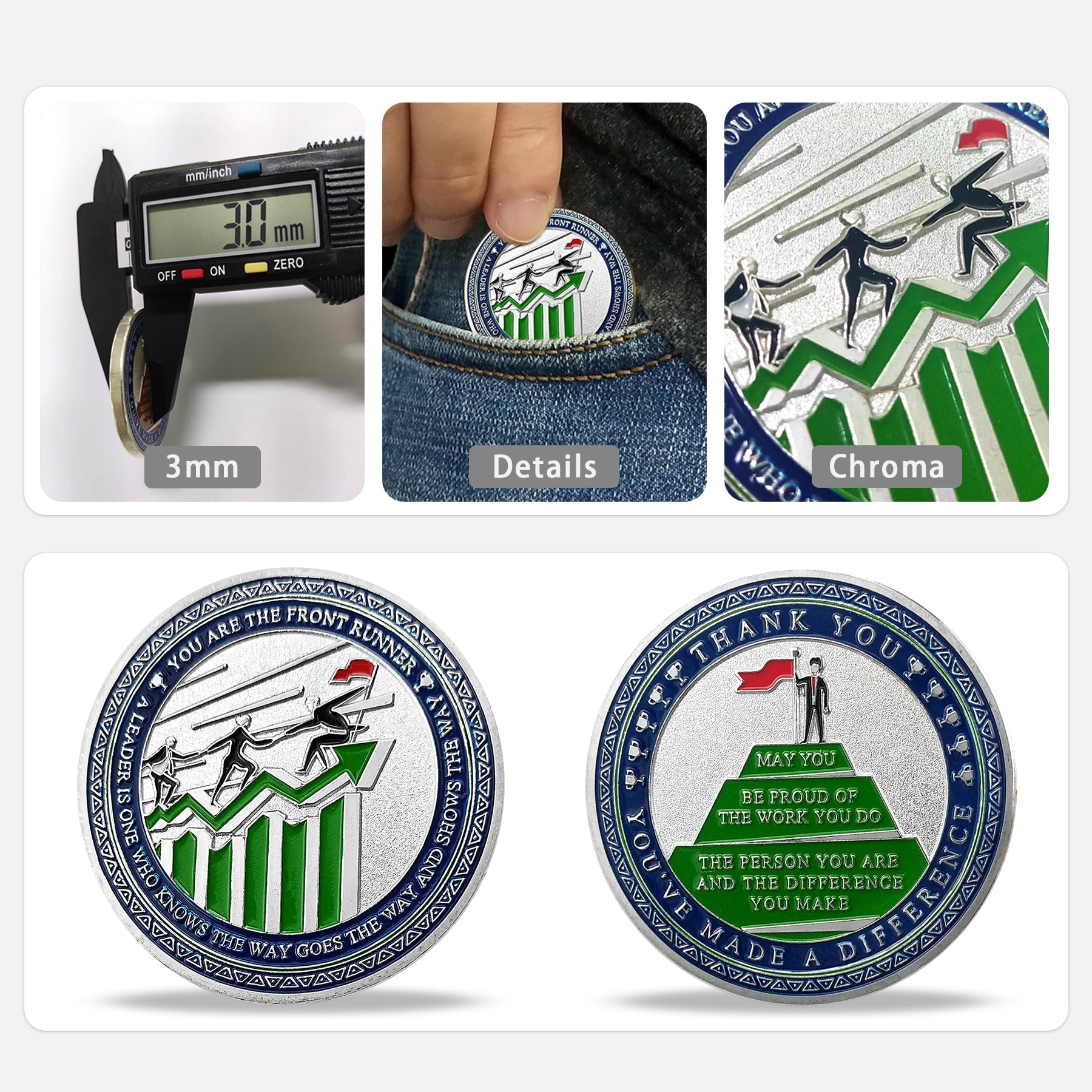 Encouragement Challenge Coin-Employee Appreciation Gifts Inspirational Thank You Coin for Students and Cowokers-Green Arrow mysite