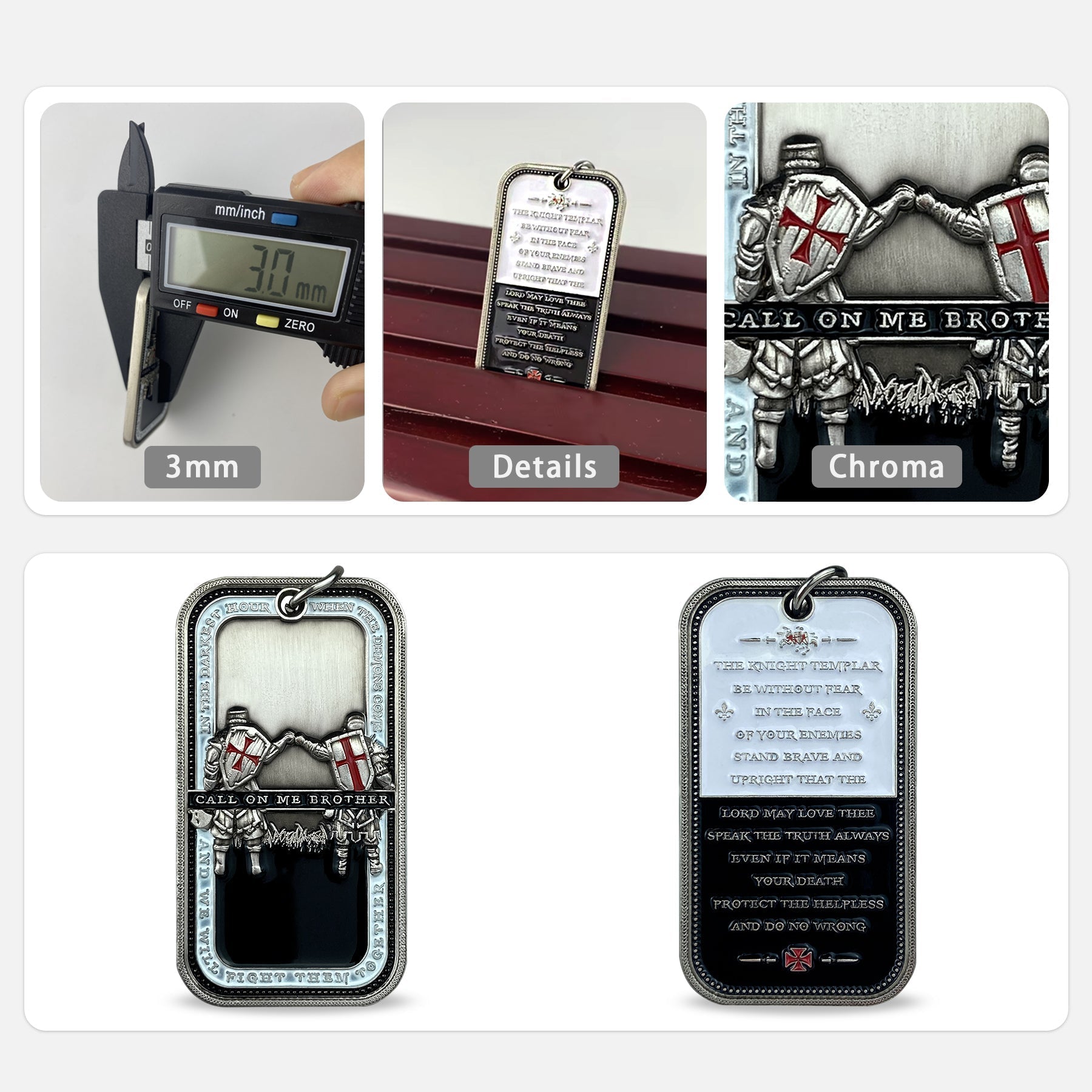 Knights Templar Call On Me Brother Dog Tag Pendant Military Necklace mysite