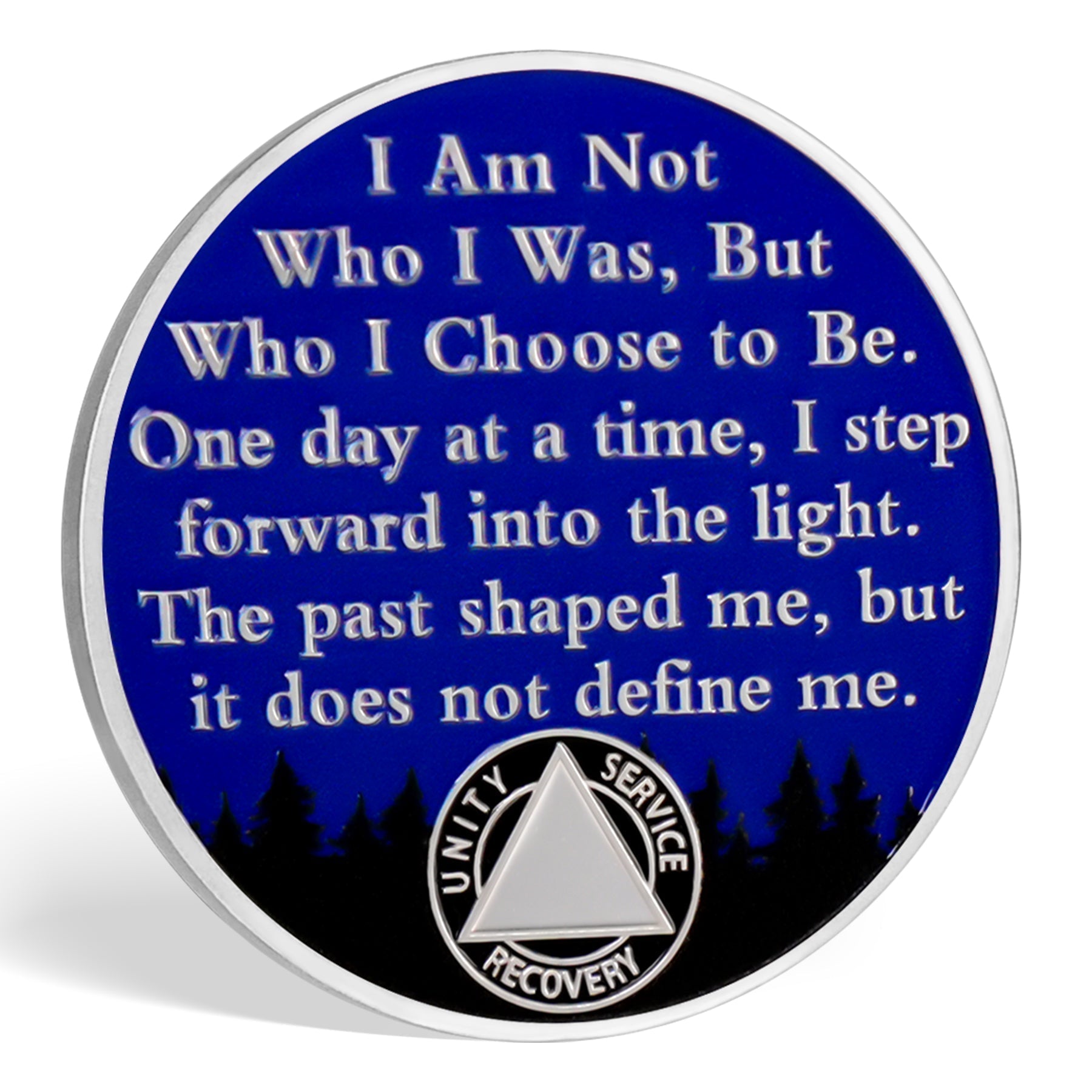 Personalized Rooted in Strength Sobriety Coin – Bear & Aurora Design mysite