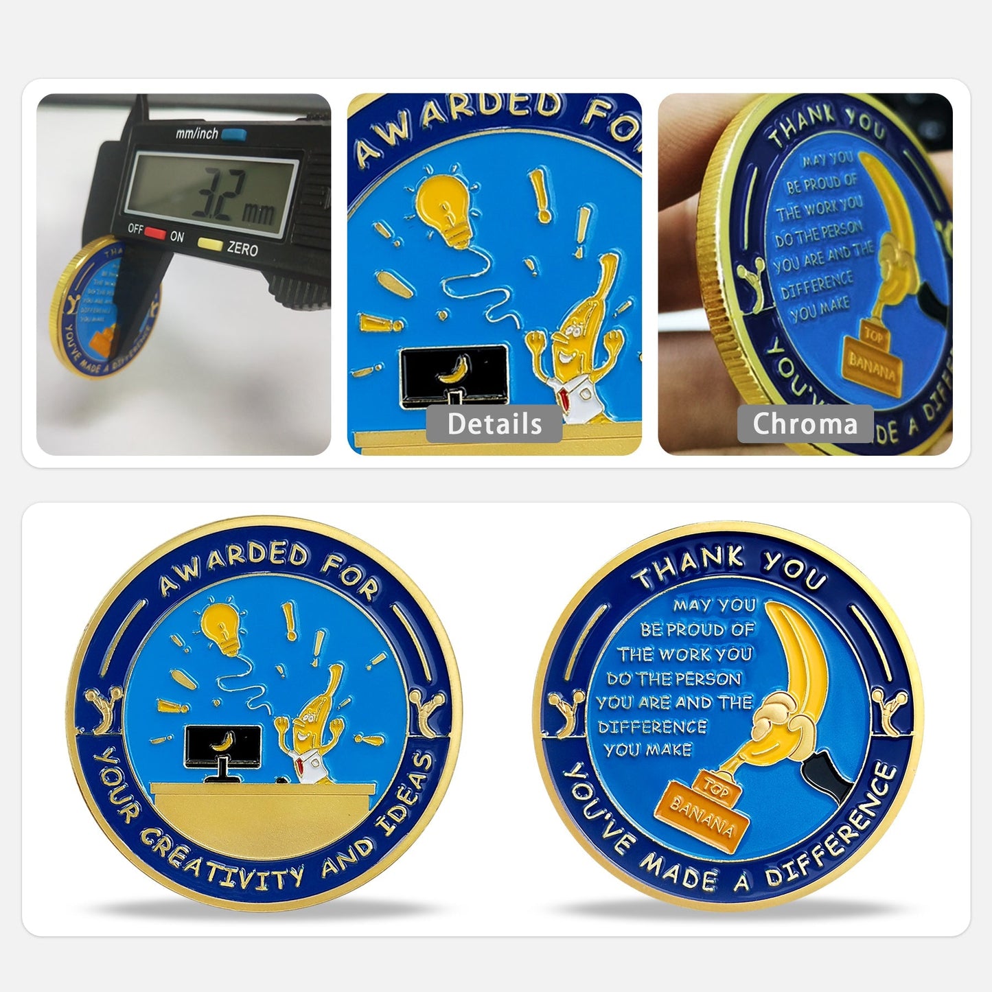 Encouragement Challenge Coin-Employee Appreciation Gifts Inspirational Thank You Coin for Students and Cowokers-Light Bulb mysite