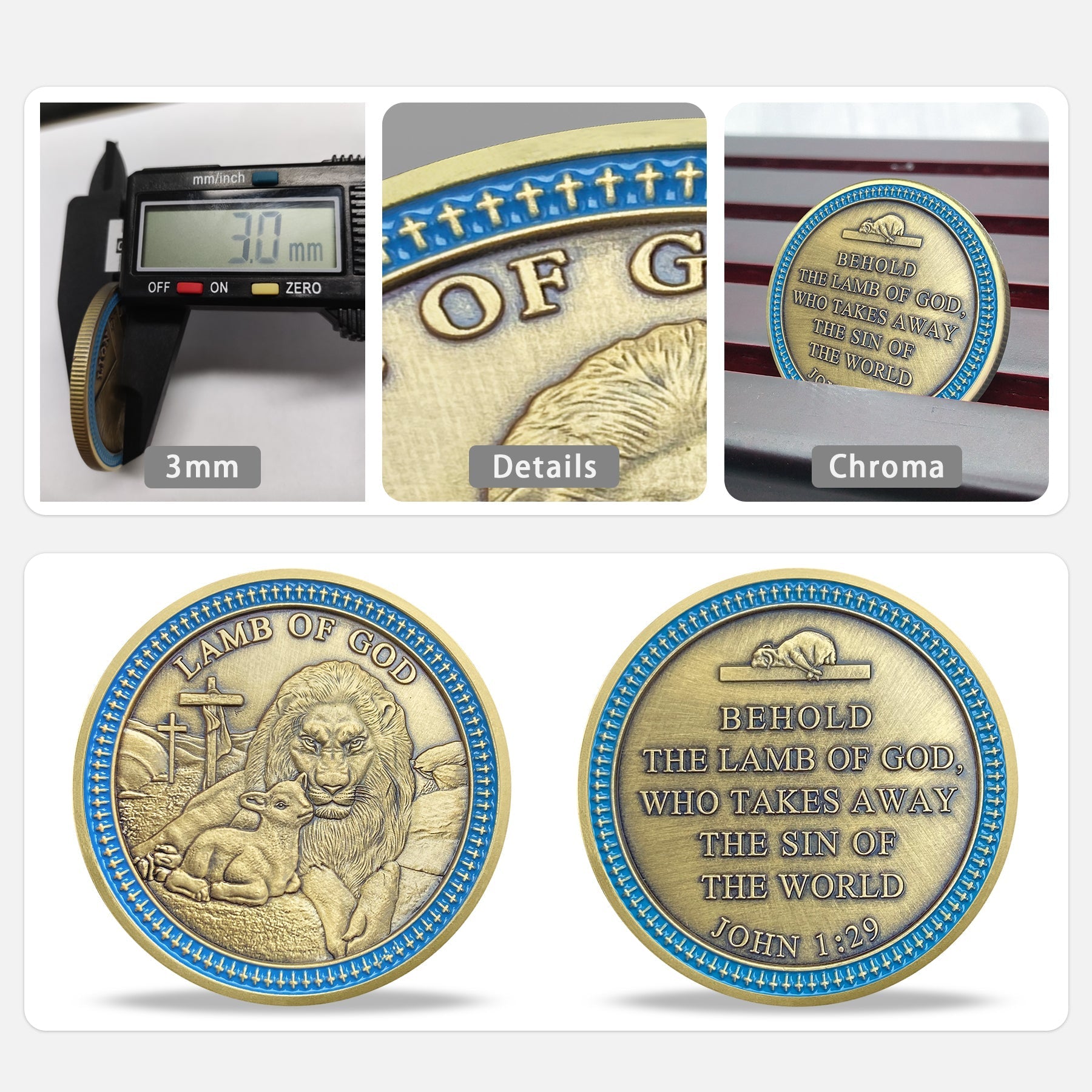 Lamb Of God Lion And Lamb Challenge Coin Religious Gift Coin mysite