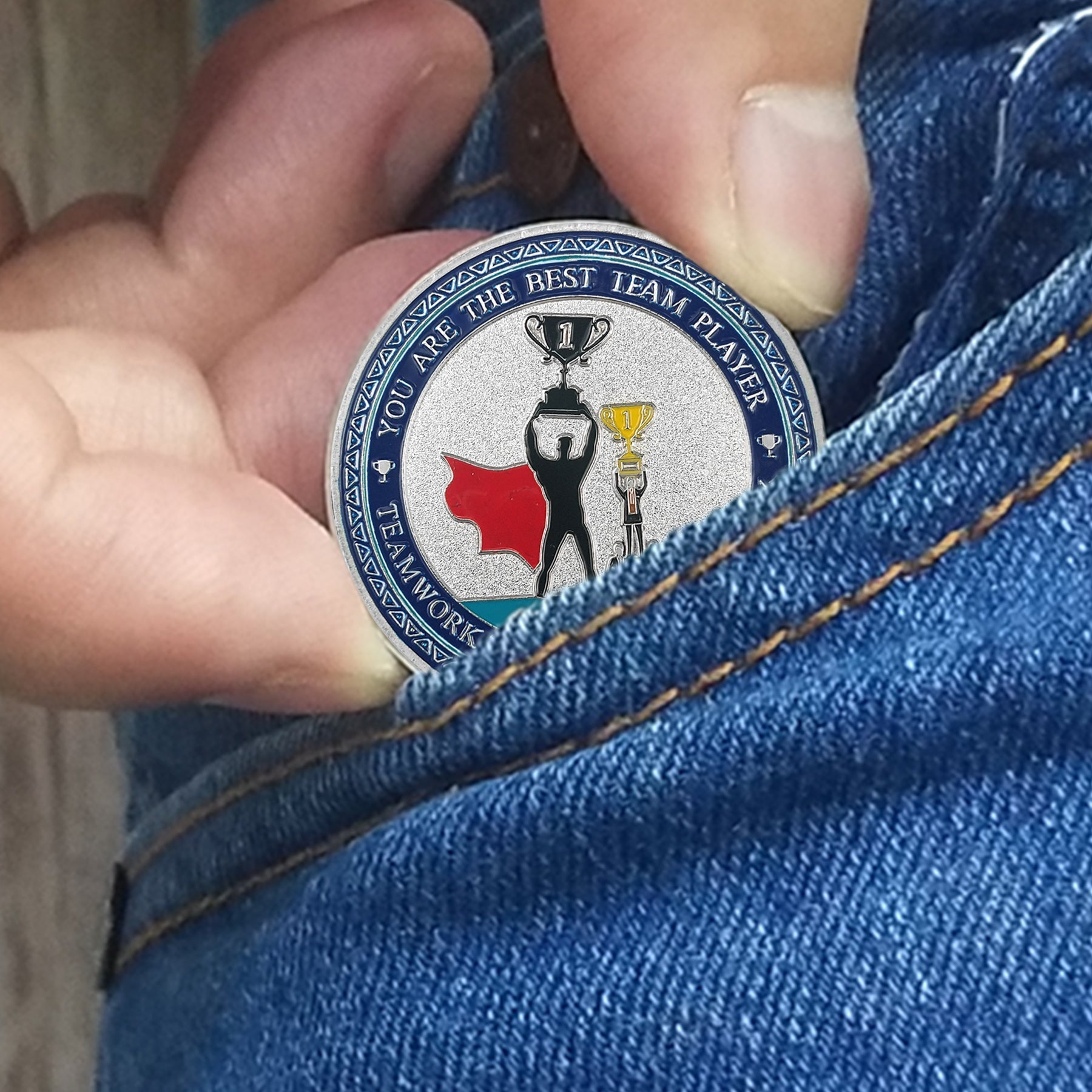 Encouragement Challenge Coin-Employee Appreciation Gifts Inspirational Thank You Coin for Students and Cowokers-Team Superman mysite