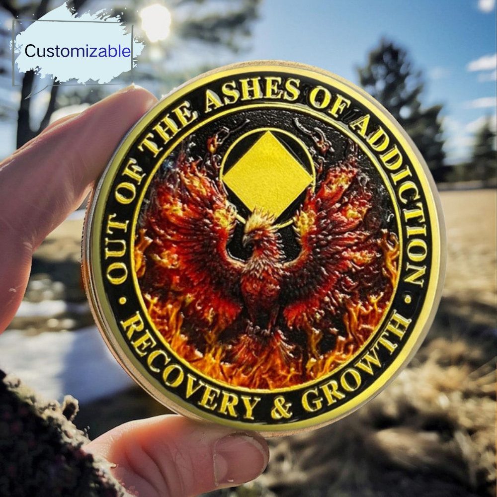 Personalized Reborn from Fire Delicate Phoenix Sobriety Coin mysite
