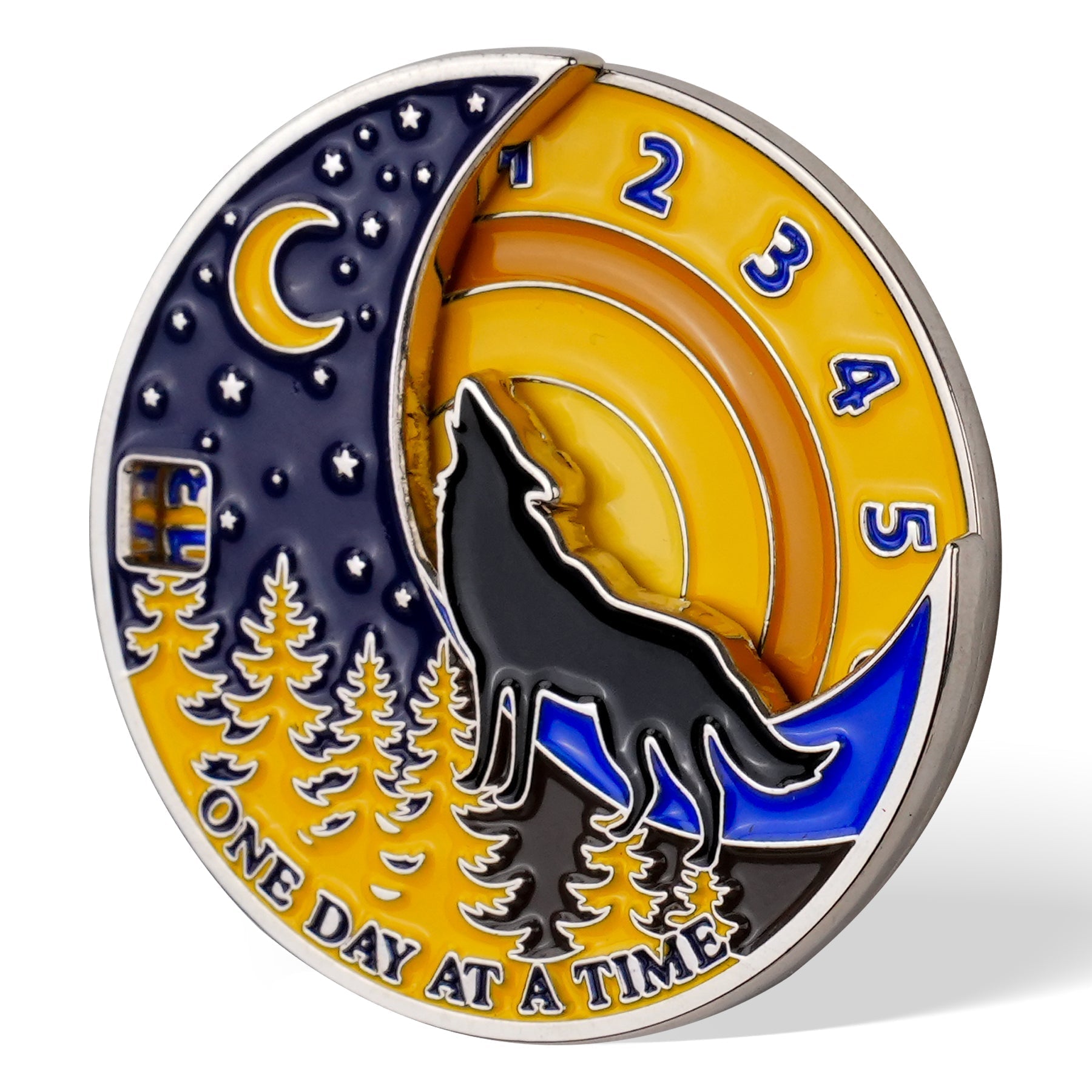 3D Embrace Courage with the Moon Wolf Recovery Sobriety Coin mysite