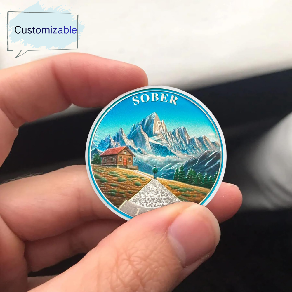 Personalized Mountain Cabin Sobriety Coin mysite