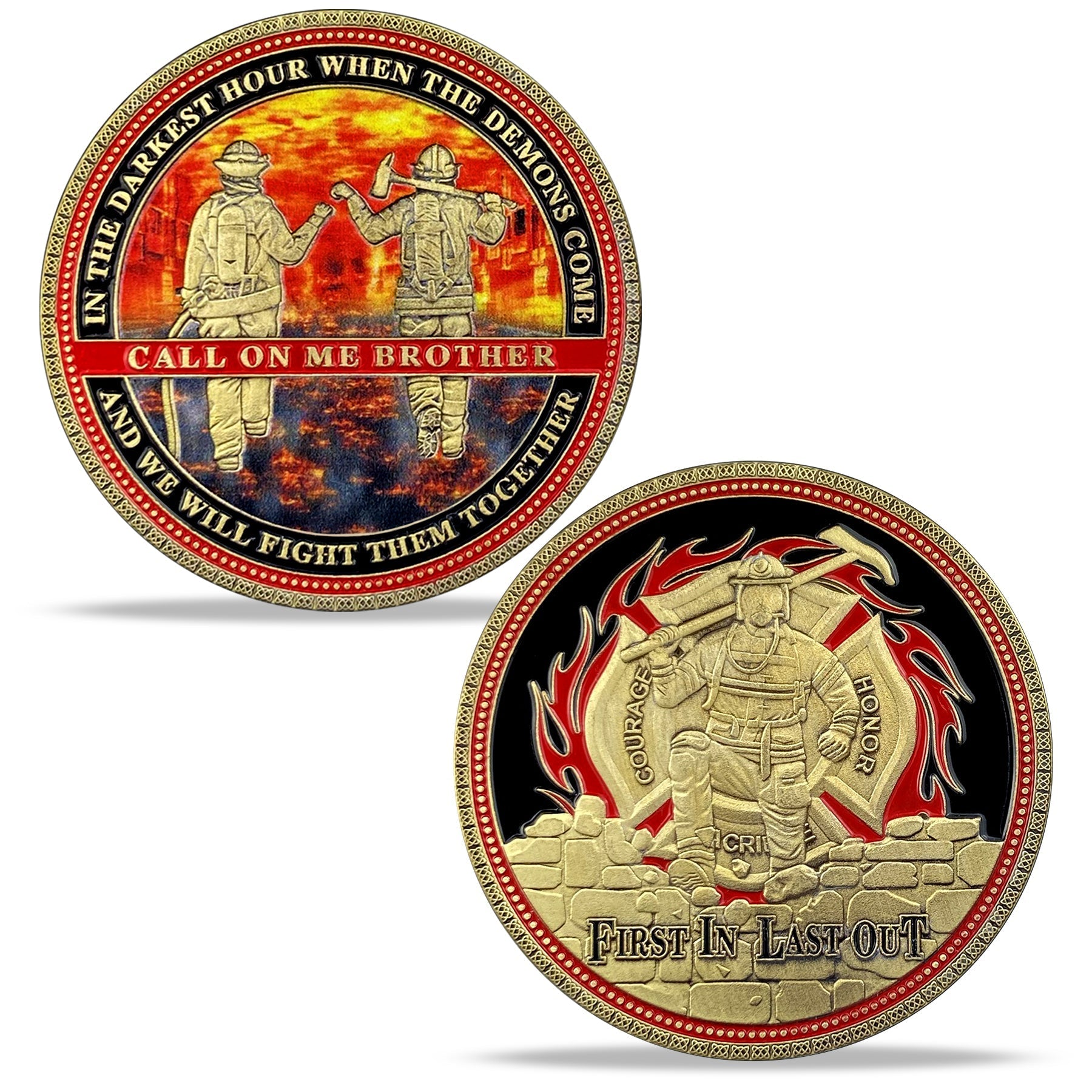 Fire Department Firefighter Brother Challenge Coin Thank You Appreciation Coin mysite