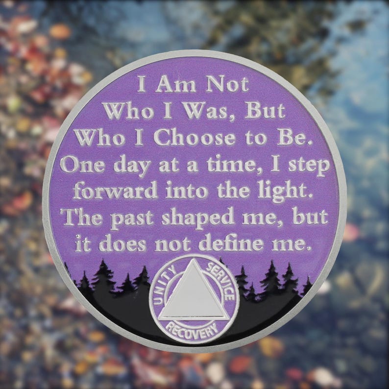 Personalized One Day at a Time Sobriety Coin AA Chips Recovery Gifts Sober Affirmation Token mysite