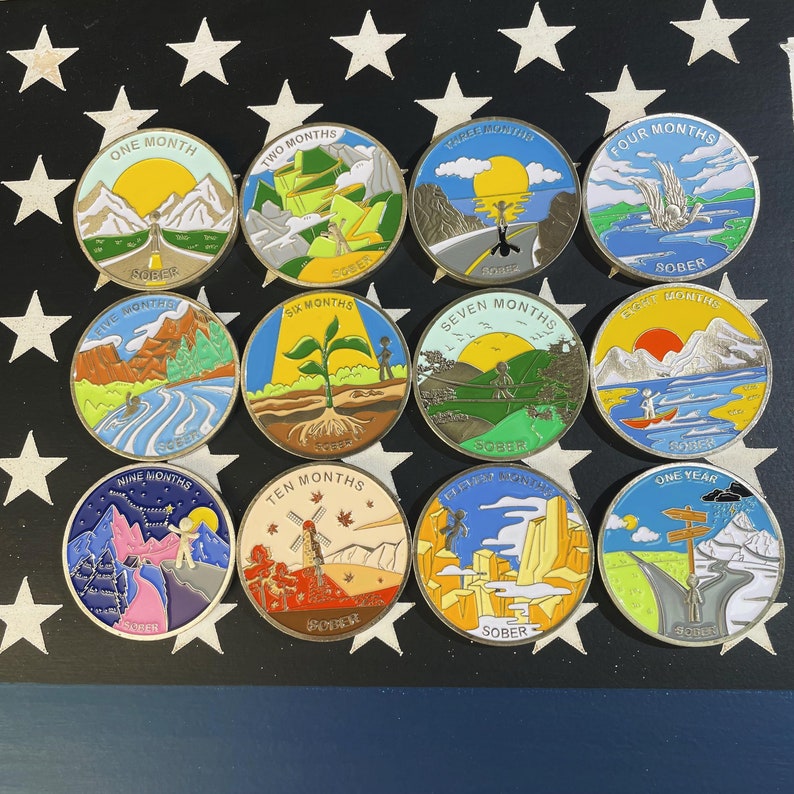 1 Month 1 Year Mountains and Highways Commemorative Gift Sobriety Coin mysite