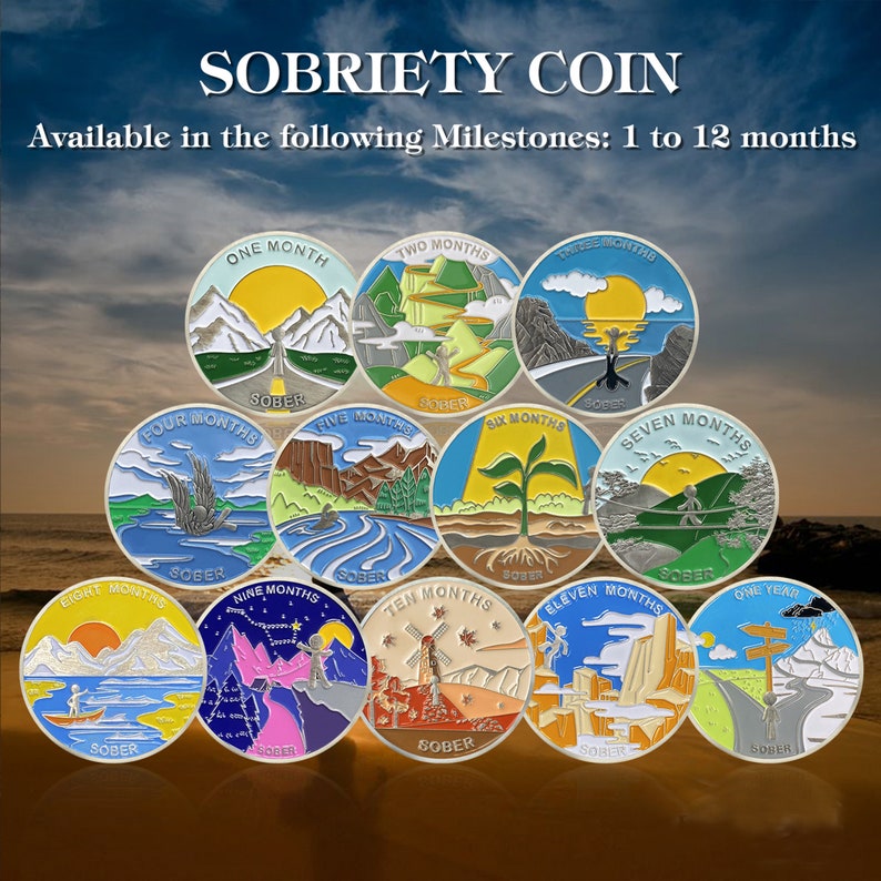 1 Month 1 Year Mountains and Highways Commemorative Gift Sobriety Coin mysite
