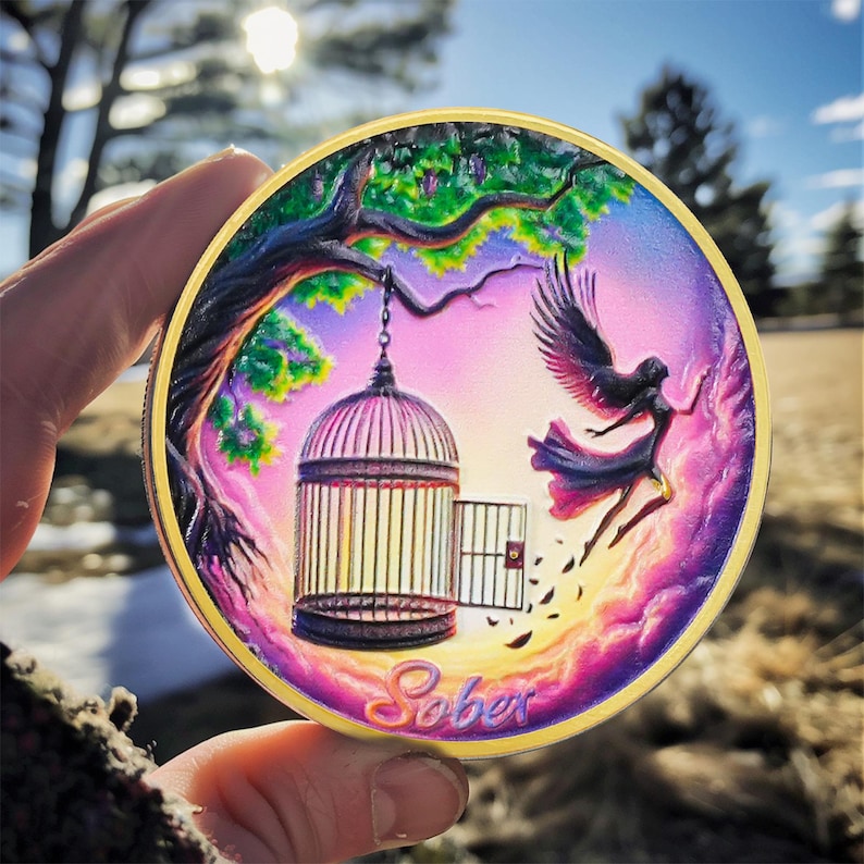Break Free Rising from The Ashes Phoenix Original Sobriety Coin mysite