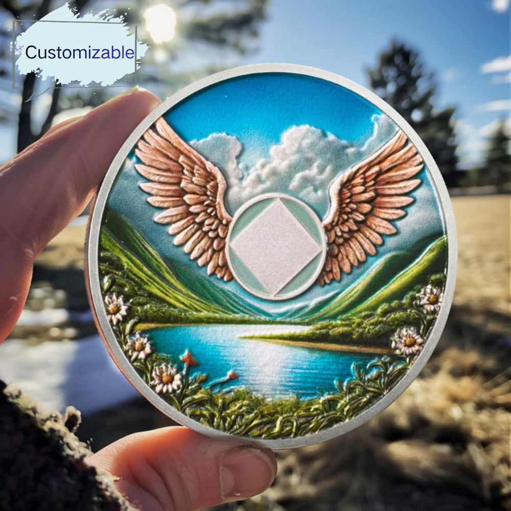 Personalized Wings of Freedom Sobriety Coin mysite