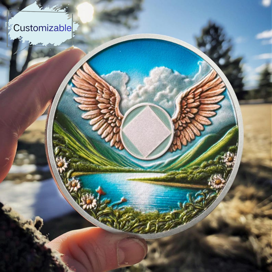 Personalized Wings of Freedom Sobriety Coin mysite