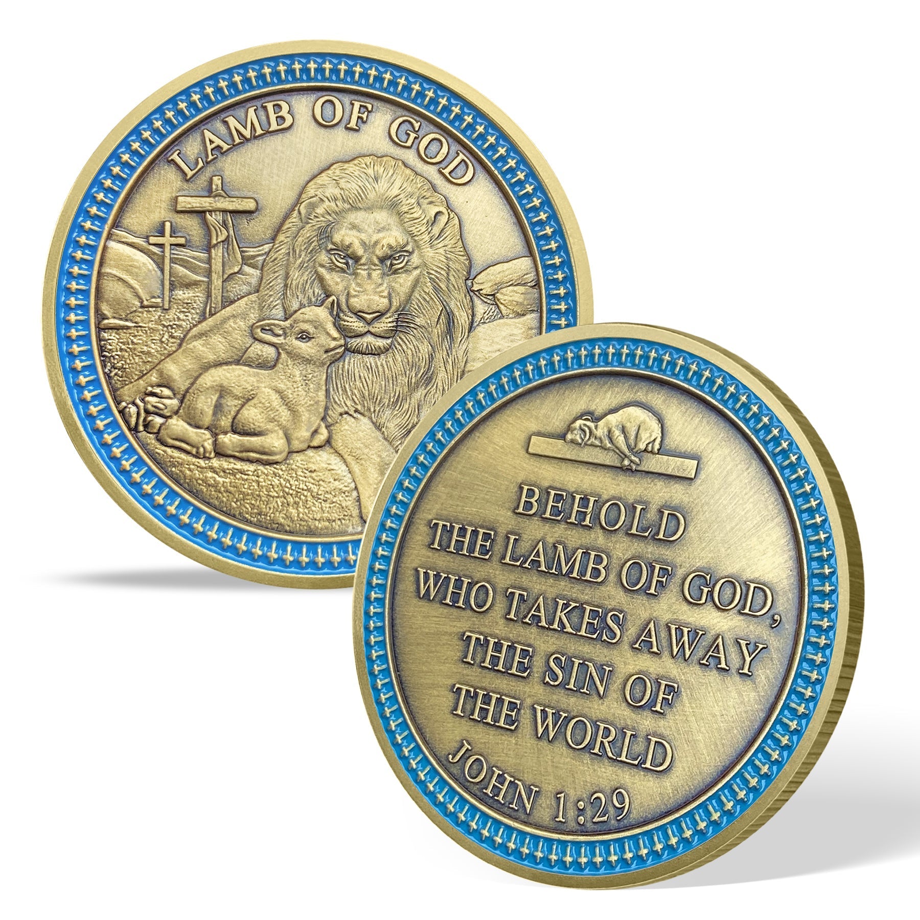 Lamb Of God Lion And Lamb Challenge Coin Religious Gift Coin mysite