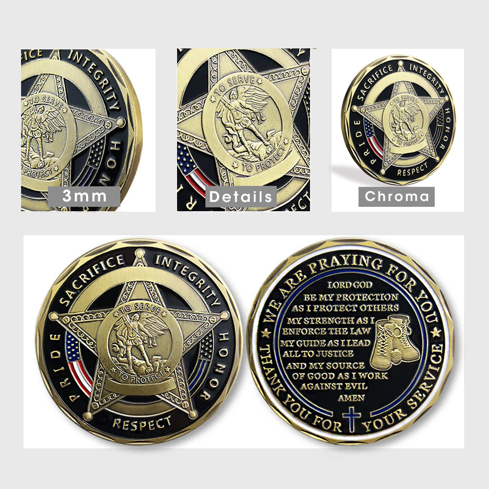 Law Enforcement Challenge Coin Sheriff Five Pointed Star Featured Police Officers Gift mysite