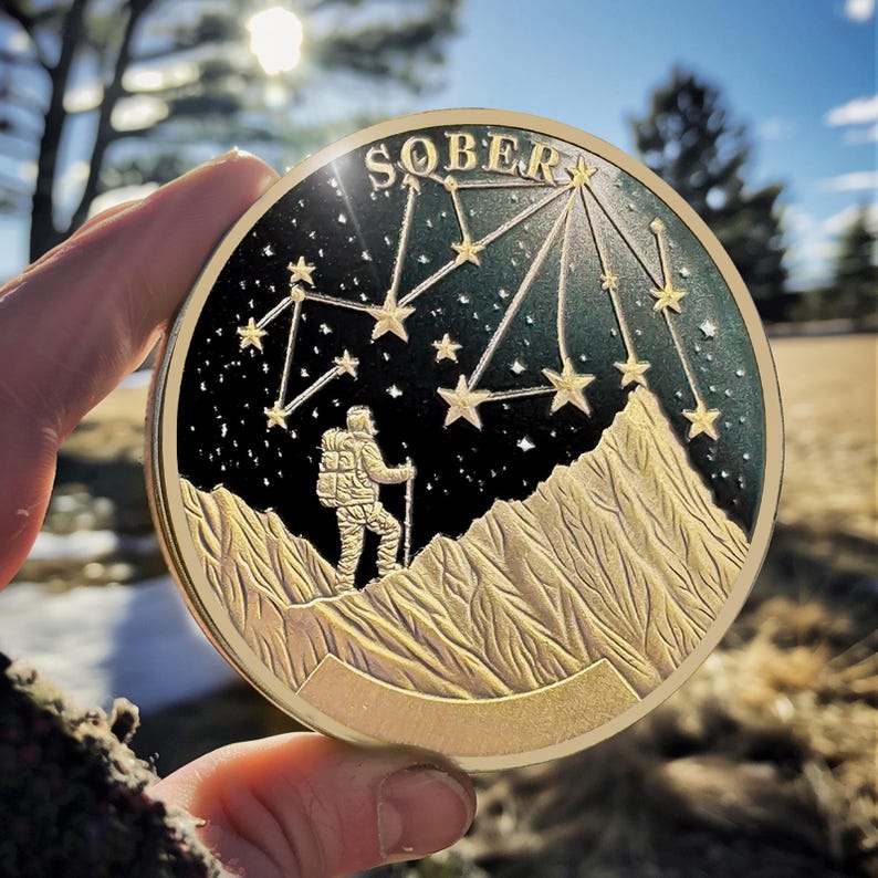 Under The Stars Pathfinder Explore Hope 1-10 Year Sobriety Coin mysite