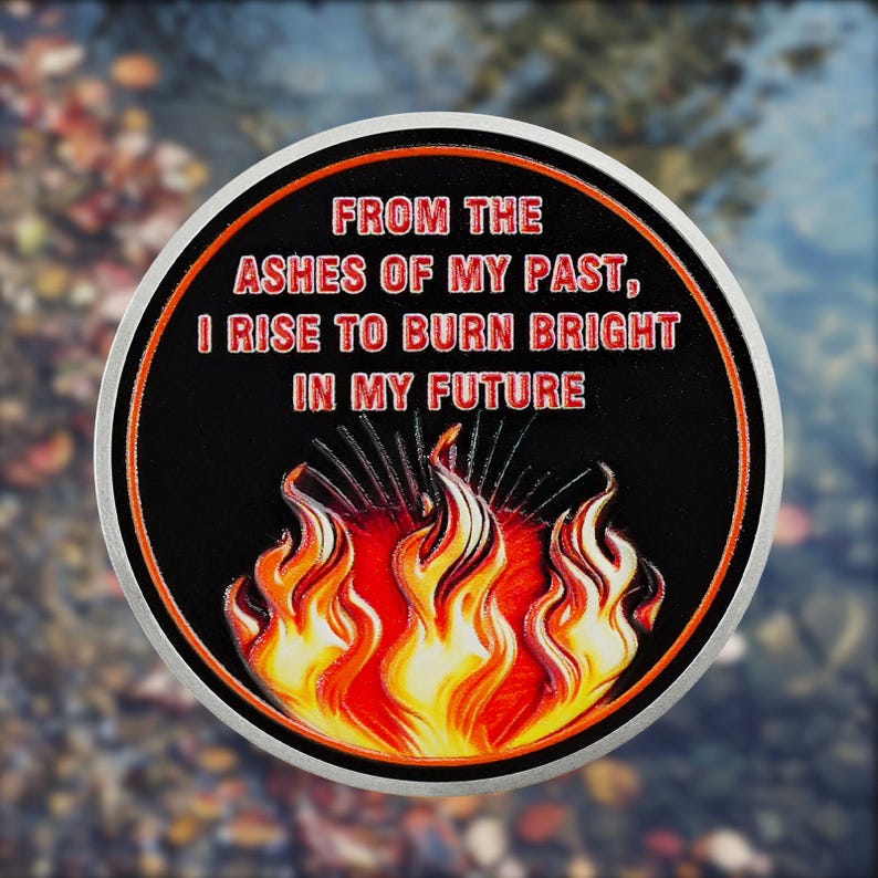 Rising from The Ashes Riding Freedom Skull Sobriety Coin mysite