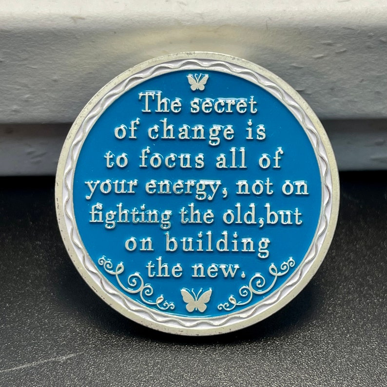 Change is The Essence of Life Butterfly Sobriety Coin mysite