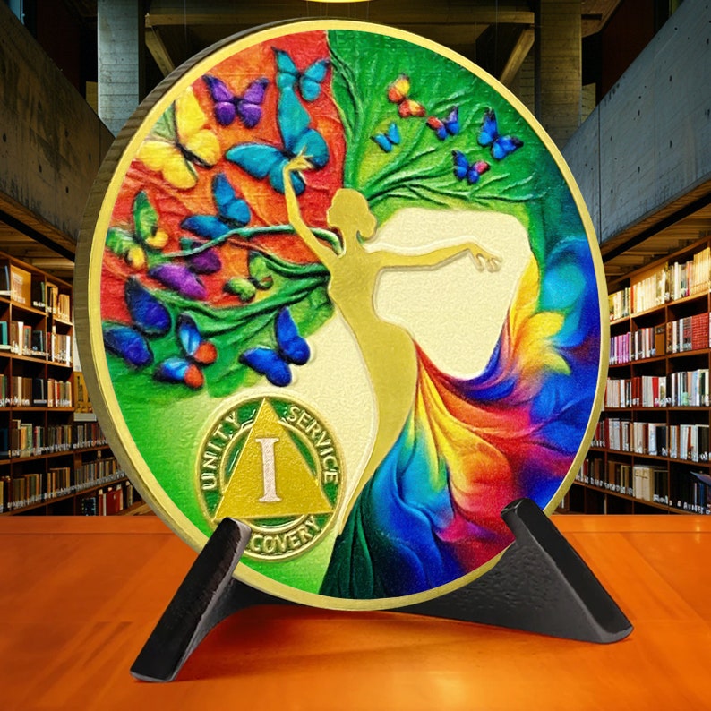Personalized Artsy Recovery Women Tree of Life Sobriety Coin mysite